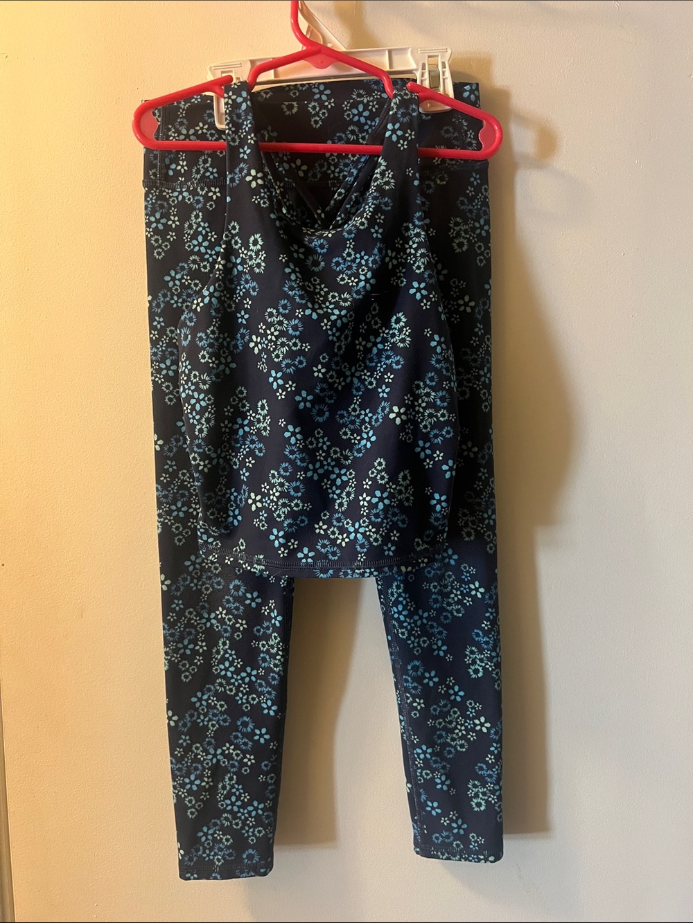 all in motion Navy Floral Leggings and Tank Set